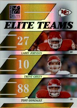 2006 Donruss Elite - Elite Teams Gold #ET-11 Larry Johnson / Trent Green / Tony Gonzalez Front