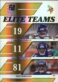2006 Donruss Elite - Elite Teams Gold #ET-12 Troy Williamson / Daunte Culpepper / Nate Burleson Front