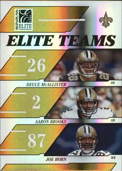 2006 Donruss Elite - Elite Teams Gold #ET-14 Deuce McAllister / Aaron Brooks / Joe Horn Front