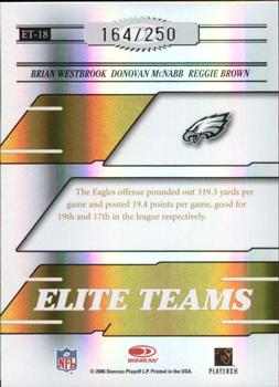 2006 Donruss Elite - Elite Teams Gold #ET-18 Brian Westbrook / Donovan McNabb / Reggie Brown Back
