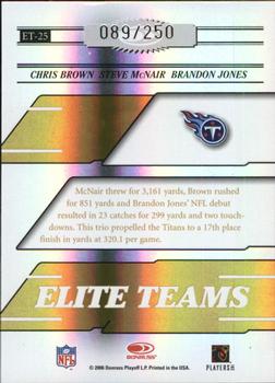 2006 Donruss Elite - Elite Teams Gold #ET-25 Chris Brown / Steve McNair / Brandon Jones Back