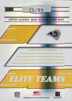 2006 Donruss Elite - Elite Teams Jerseys #ET-23 Steven Jackson / Marc Bulger / Torry Holt Back