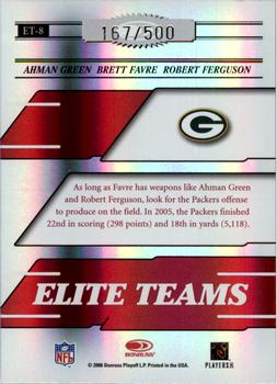 2006 Donruss Elite - Elite Teams Red #ET-8 Ahman Green / Brett Favre / Robert Ferguson Back