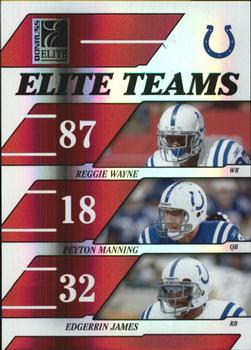 2006 Donruss Elite - Elite Teams Red #ET-9 Reggie Wayne / Peyton Manning / Edgerrin James Front
