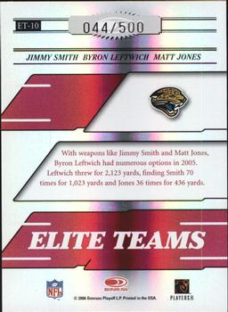 2006 Donruss Elite - Elite Teams Red #ET-10 Jimmy Smith / Byron Leftwich / Matt Jones Back