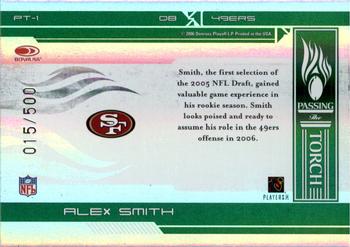 2006 Donruss Elite - Passing the Torch Green #PT-1 Alex Smith Back