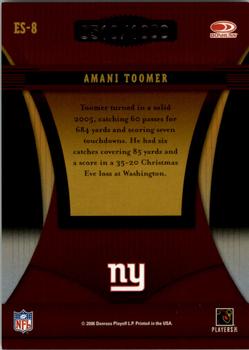 2006 Donruss Elite - Series Gold #ES-8 Amani Toomer Back