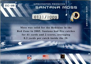 2006 Donruss Elite - Zoning Commission Gold #ZC-16 Santana Moss Back