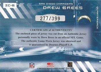 2006 Donruss Elite - Zoning Commission Jerseys #ZC-6 Drew Brees Back