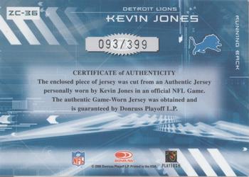 2006 Donruss Elite - Zoning Commission Jerseys #ZC-36 Kevin Jones Back