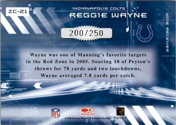 2006 Donruss Elite - Zoning Commission Red #ZC-21 Reggie Wayne Back