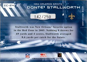 2006 Donruss Elite - Zoning Commission Red #ZC-24 Donte Stallworth Back