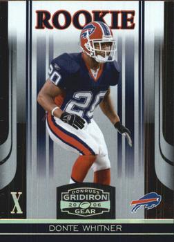 2006 Donruss Gridiron Gear - Gold Holofoil X's #142 Donte Whitner Front