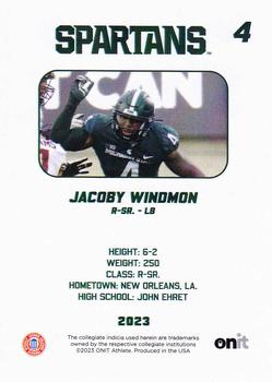 2023 ONIT Athlete Michigan State Spartans - Gray #NNO Jacoby Windmon Back