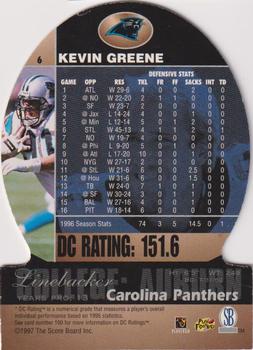 1997 Pro Line DC III #6 Kevin Greene Back