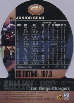 1997 Pro Line DC III #54 Junior Seau Back