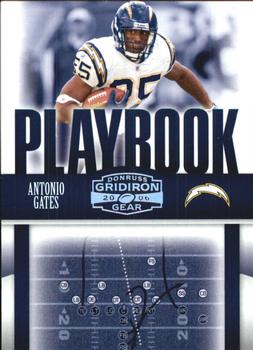 2006 Donruss Gridiron Gear - Playbook Silver #PB-10 Antonio Gates Front