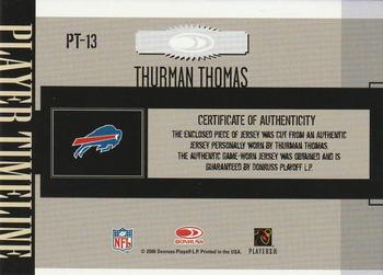 2006 Donruss Gridiron Gear - Player Timeline Jerseys Red #PT-13 Thurman Thomas Back