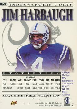 1997 Pro Line Gems #20 Jim Harbaugh Back