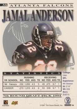 1997 Pro Line Gems #38 Jamal Anderson Back