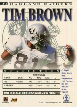 1997 Pro Line Gems #51 Tim Brown Back