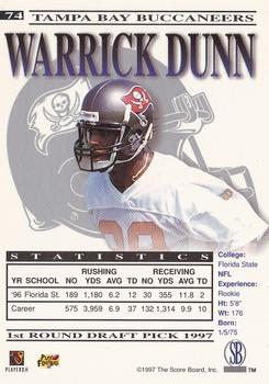 1997 Pro Line Gems #74 Warrick Dunn Back