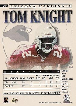 1997 Pro Line Gems #76 Tom Knight Back