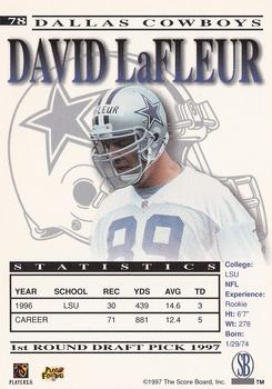 1997 Pro Line Gems #78 David LaFleur Back