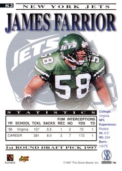 1997 Pro Line Gems #82 James Farrior Back