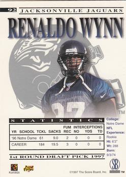 1997 Pro Line Gems #92 Renaldo Wynn Back