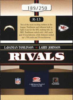 2006 Donruss Gridiron Gear - Rivals Silver #R-13 LaDainian Tomlinson / Larry Johnson Back