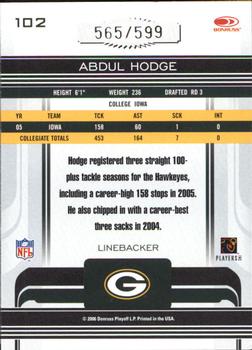2006 Donruss Gridiron Gear - Retail #102 Abdul Hodge Back