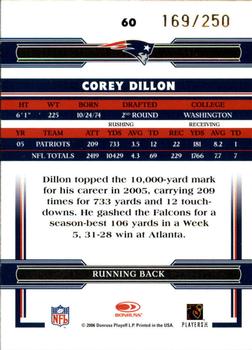 2006 Donruss Threads - Bronze Holofoil #60 Corey Dillon Back