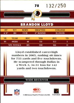 2006 Donruss Threads - Bronze Holofoil #78 Brandon Lloyd Back