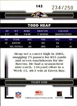 2006 Donruss Threads - Bronze Holofoil #143 Todd Heap Back