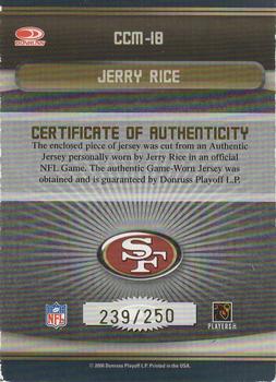 2006 Donruss Threads - Century Collection Materials #CCM-18 Jerry Rice Back