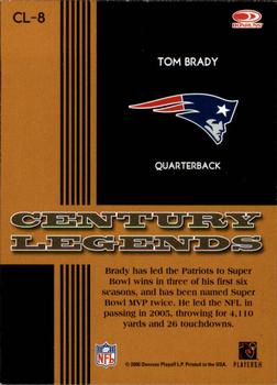 2006 Donruss Threads - Century Legends Gold #CL-8 Tom Brady Back