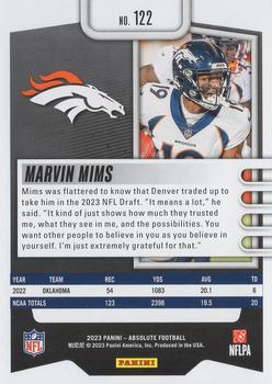 2023 Panini Absolute - Retail #122 Marvin Mims Back