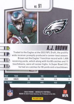 2023 Panini Absolute - Blue #91 A.J. Brown Back