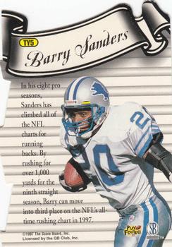 1997 Pro Line Gems - Through the Years #TY5 Barry Sanders Back