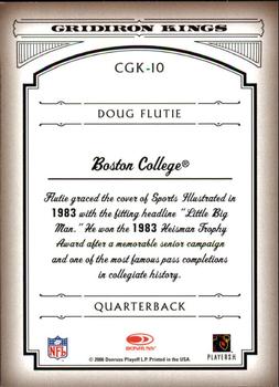 2006 Donruss Threads - College Gridiron Kings Gold #CGK-10 Doug Flutie Back