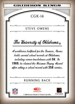 2006 Donruss Threads - College Gridiron Kings Gold #CGK-16 Steve Owens Back