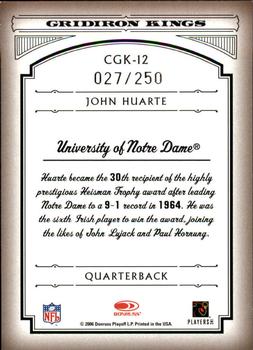 2006 Donruss Threads - College Gridiron Kings Silver Holofoil #CGK-12 John Huarte Back