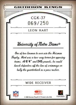 2006 Donruss Threads - College Gridiron Kings Silver Holofoil #CGK-37 Leon Hart Back