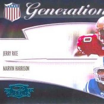 2006 Donruss Threads - Generations Blue #G-7 Jerry Rice / Marvin Harrison Front