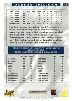 1997 Score #16 Alonzo Spellman Back