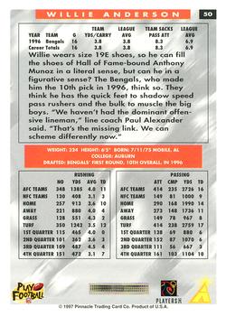 1997 Score #50 Willie Anderson Back