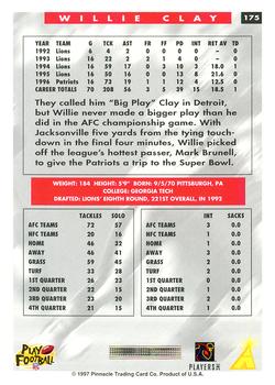 1997 Score #175 Willie Clay Back