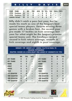 1997 Score #221 Billy Davis Back