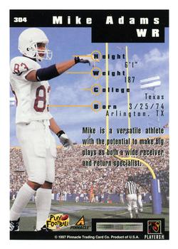 1997 Score #304 Mike Adams Back
